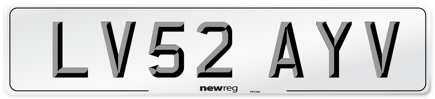 LV52 AYV Number Plate from New Reg